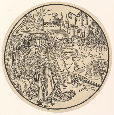 Holofernes Başkanı ile Judith. by Israhel van Meckenem
