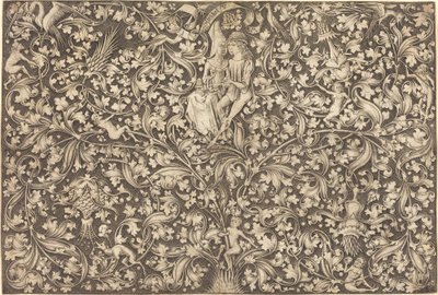 İki Sevgilili Süsleme Panosu, c. 14901500. by Israhel van Meckenem