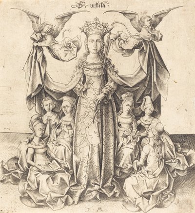 Aziz Ursula ve Bakireleri, c. 14751480. by Israhel van Meckenem
