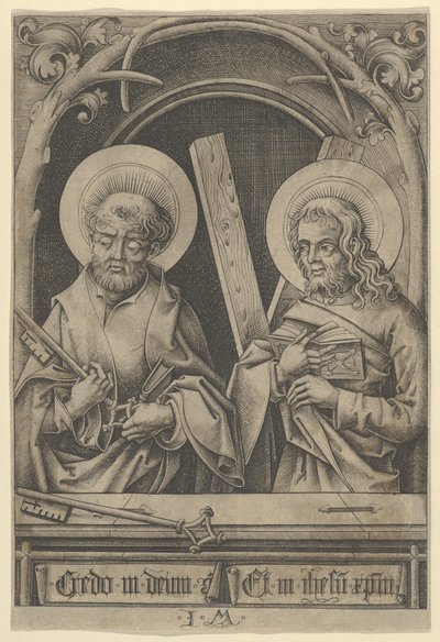 Havarilerden Aziz Peter ve Aziz Andrew. by Israhel van Meckenem