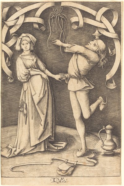 Hokkabaz ve Kadın, c. 14951503. by Israhel van Meckenem