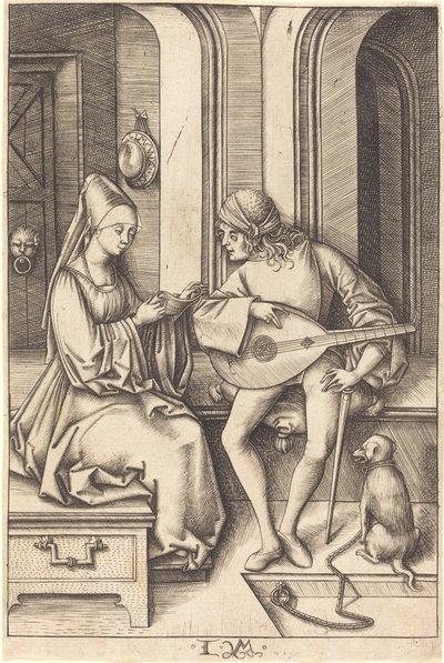 Ud Oyuncusu ve Şarkıcı, c. 14951503. by Israhel van Meckenem