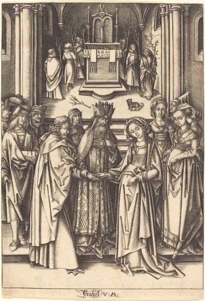 Bakirenin Evliliği by Israhel van Meckenem after Hans Holbein the Elder