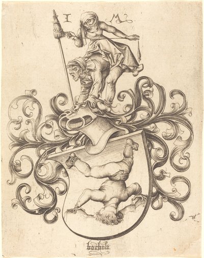 Tumbling Boy ile Arması by Israhel van Meckenem after Master of the Housebook
