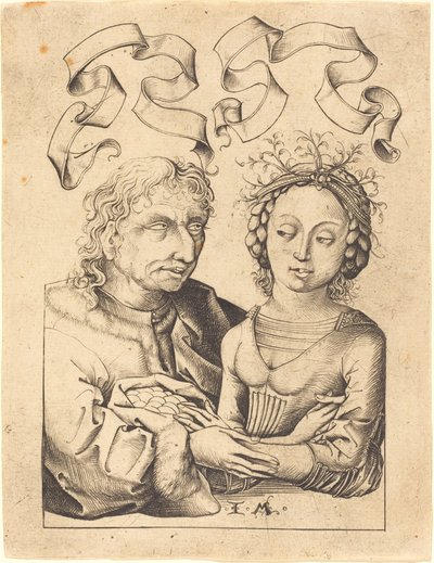 Aptal Yaşlı Adam ve Genç Kız by Israhel van Meckenem after Master of the Housebook