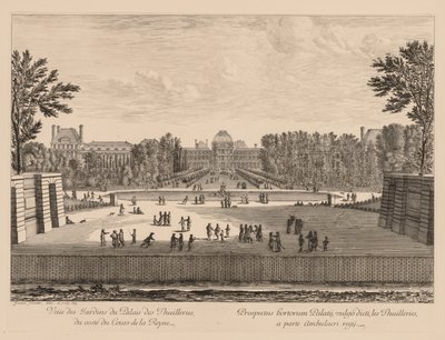 Cours la Reine tarafından Tuileries Sarayı ve Bahçeleri