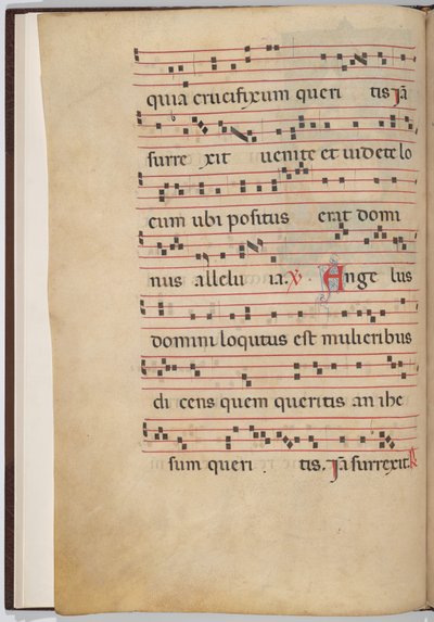 Bir antifonal parçadan yaprak 1 (verso) by Italian 13th Century