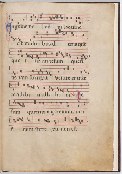 Bir antifonal parçadan yaprak 2 by Italian 13th Century