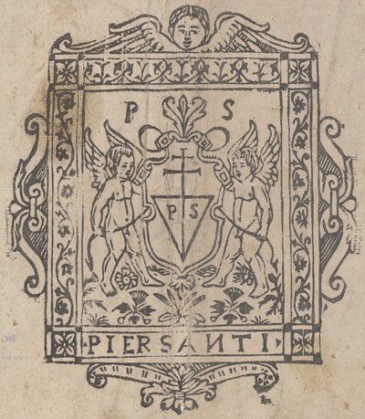 Kalkanlı İki Putti Pier Santi Yazılı by Italian 16th Century