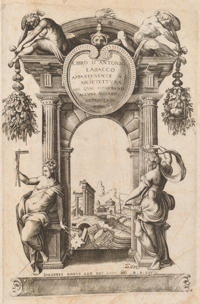 Mimariye Ait Kitap [Başlık Sayfası] by Italian 16th Century, after Antonio Labacco, published by Giovanni Boni