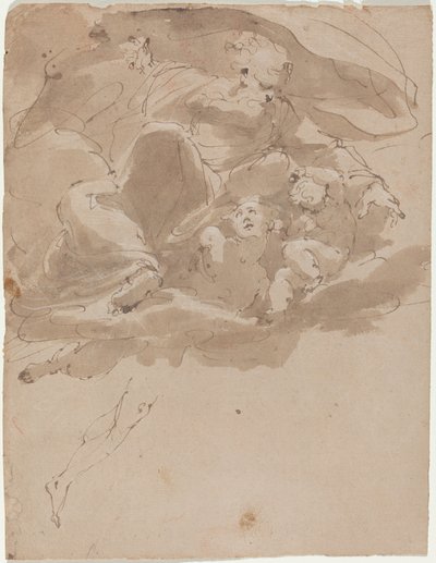 Melekler ile Baba Tanrı by Italian 17th Century