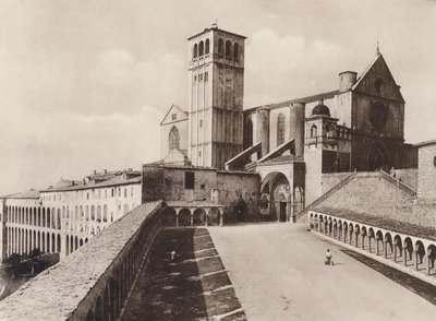 Assisi: S Francesco Bazilikası (s / b fotoğraf) by Italian Photographer