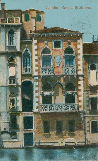 Casa di Desdemona (Desdemonas Evi), Venedik. 1913 yılında gönderilen kartpostal. by Italian Photographer