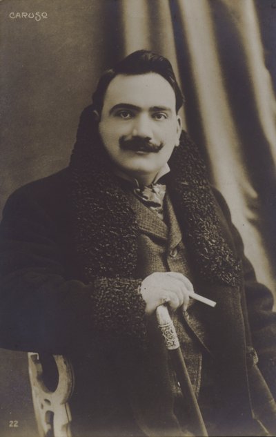 Enrico Caruso, İtalyan opera sanatçısı (s/b fotoğraf) by Italian Photographer
