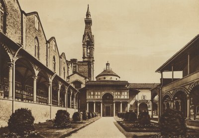 Firenze / Floransa: S Croce Kilisesi, Manastır (s / b fotoğraf) by Italian Photographer