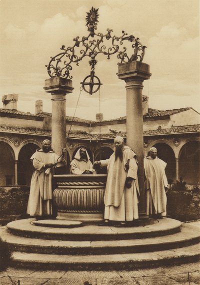 Firenze / Floransa: Floransa Çevresi, Certosa, Büyük Manastırdaki Kuyu (s / b fotoğraf) by Italian Photographer