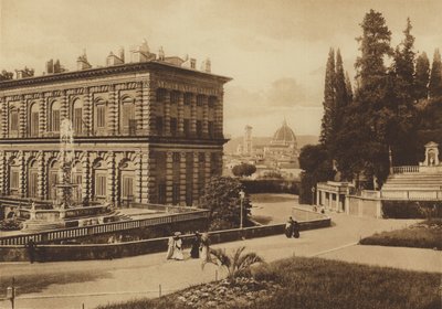 Firenze / Floransa: Palazzo Pitti, Arka (s / b fotoğraf) by Italian Photographer