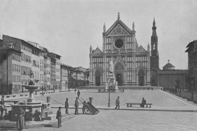 Floransa, Piazza S Croce (s / b fotoğraf) by Italian Photographer