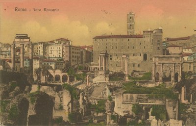 Forum Romanum, Roma. 1913 yılında gönderilen kartpostal by Italian Photographer