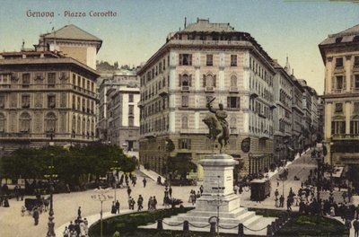 Cenova, Piazza Corvetto (renkli fotoğraf) by Italian Photographer