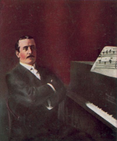 Giacomo Puccini, İtalyan besteci (renkli fotoğraf) by Italian Photographer