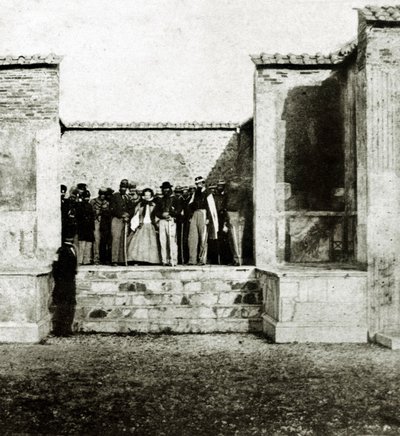 Giuseppe Garibaldi, Giuseppe Fiorelli ile Pompei ziyaretinde by Italian Photographer