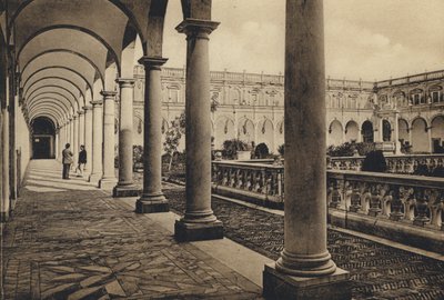 Napoli: Chiostro Di S Martino (s / b fotoğraf) by Italian Photographer