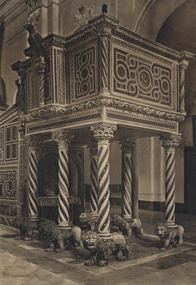 Napoli: Ravello, Duomo, Minber (s/b fotoğraf) by Italian Photographer