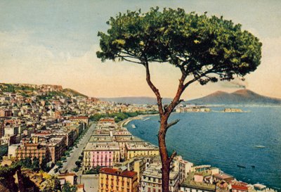 Napoli / Naples: Vezüv ile Körfez Panoraması (renkli fotoğraf) by Italian Photographer