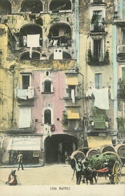 Napoli, Napoli, sokak manzarası (renkli fotoğraf) by Italian Photographer