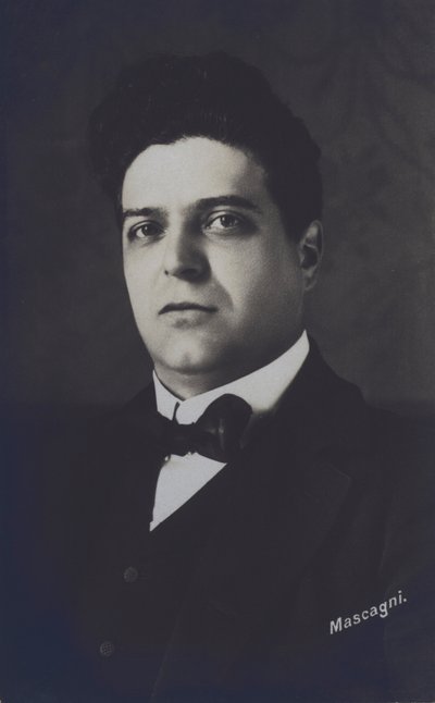 Pietro Mascagni, Cavalleria Rusticana operasının İtalyan bestecisi (s / b fotoğraf) by Italian Photographer