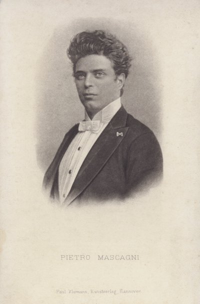 Pietro Mascagni, Cavalleria Rusticana operasının İtalyan bestecisi (s / b fotoğraf) by Italian Photographer