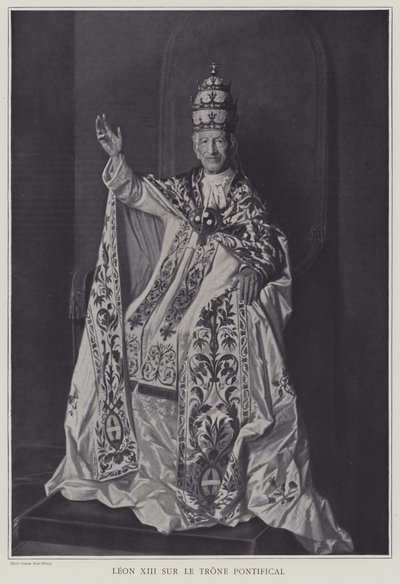 Papa Leo XIII, Papalık Tahtında (s/b fotoğraf) by Italian Photographer