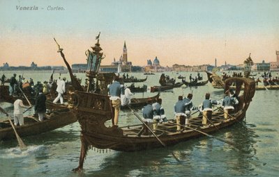 Venedik kanalında alayı (renkli fotoğraf) by Italian Photographer