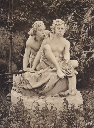 Sicilya / Sicilya: Villa Giulia ve Canaris Grubu, Civiletti heykeli (b/w fotoğraf) by Italian Photographer
