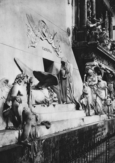 Venedik, Monumento a Canova (s / b fotoğraf) by Italian Photographer
