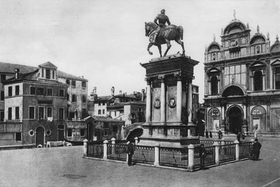 Venedik, Colleoni Anıtı (s/b fotoğraf) by Italian Photographer