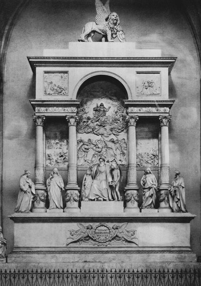 Venedik, Tiziano Vecellio Anıtı (s / b fotoğraf) by Italian Photographer