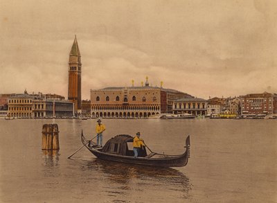 Venedik / Venice: Panorama ve Gondol (renkli fotoğraf) by Italian Photographer