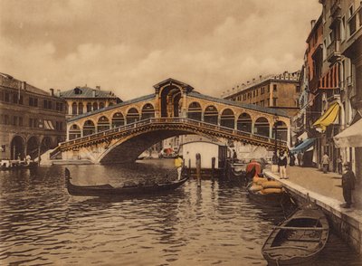 Venezia / Venedik: Rialto Köprüsü (renkli fotoğraf) by Italian Photographer