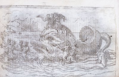 Fantastik Bir Balık Arabası, 1579 by Italian School