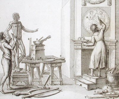 Bir Heykeltıraş Stüdyosu, 1800 dolayları (gravür) by Italian School
