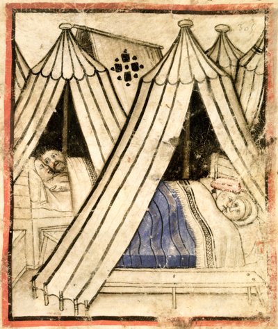Ekle 15277 f.51 İsrailliler Moavlı kadınlarla çadırlarında cinsel ahlaksızlığa düşüyorlar, c.1350-99 (parşömen) by Italian School
