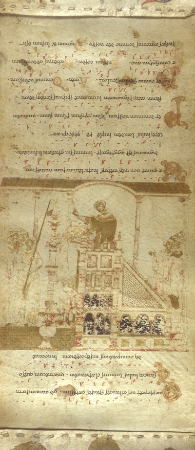 MS 30337 f.3-4 Montecassino Exultet Rulosu, c.1075-1080 (kağıt üzerinde) ekleyin by Italian School