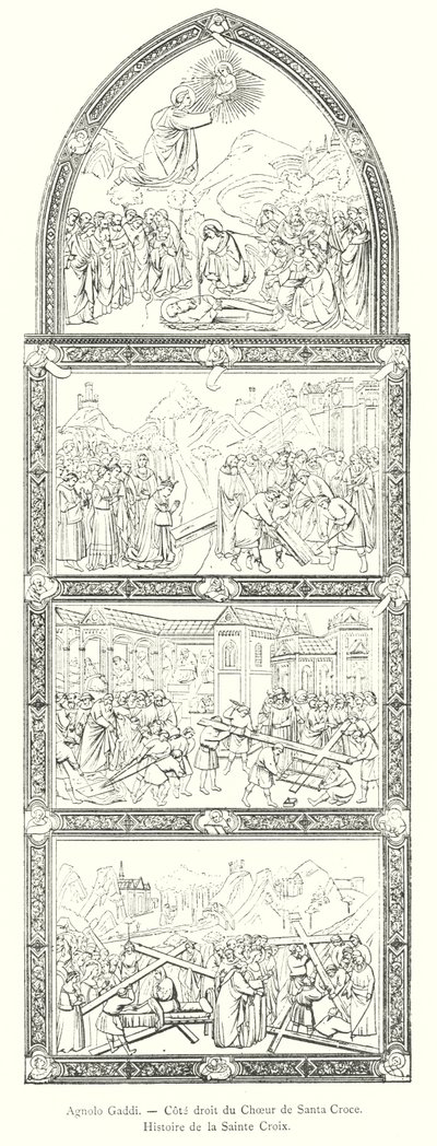 Agnolo Gaddi, Santa Croce Korosunun Sağ Tarafı, Kutsal Haç Tarihi (gravür) by Italian School
