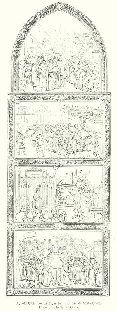 Agnolo Gaddi, Santa Croce Korosunun Sol Tarafı, Kutsal Haç Tarihi (gravür) by Italian School