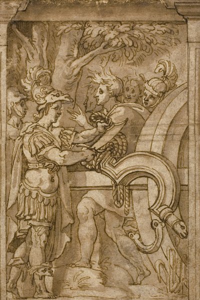 İskender Gordion Düğümünü Kesiyor by Italian School