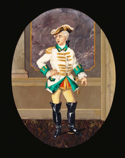 Bir beyefendiyi tasvir eden bir İtalyan pietre dure paneli (pietre dura) by Italian School