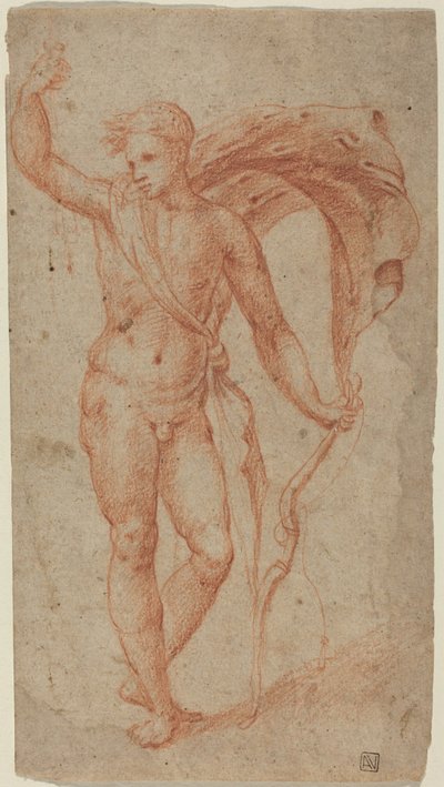Apollo, c.1510-1540 (kırmızı tebeşir) by Italian School
