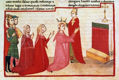 Milan Başpiskoposu Henry VII ve karısını taçlandırdı by Italian School